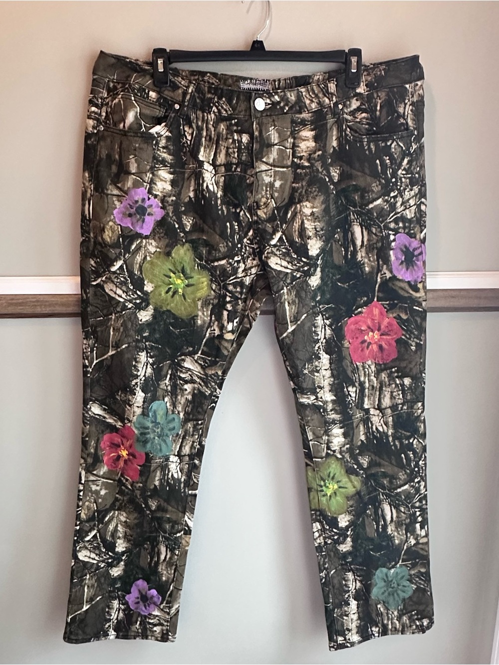 Lifted Anchors Angelou Real Tree Floral Painted Pants
